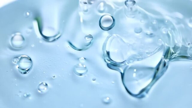 Hyaluronic acid serum texture. Beauty skin care liquid gel. Video High quality. 4K 