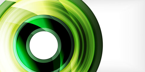 Bright colorful circles with light effects. Abstract background