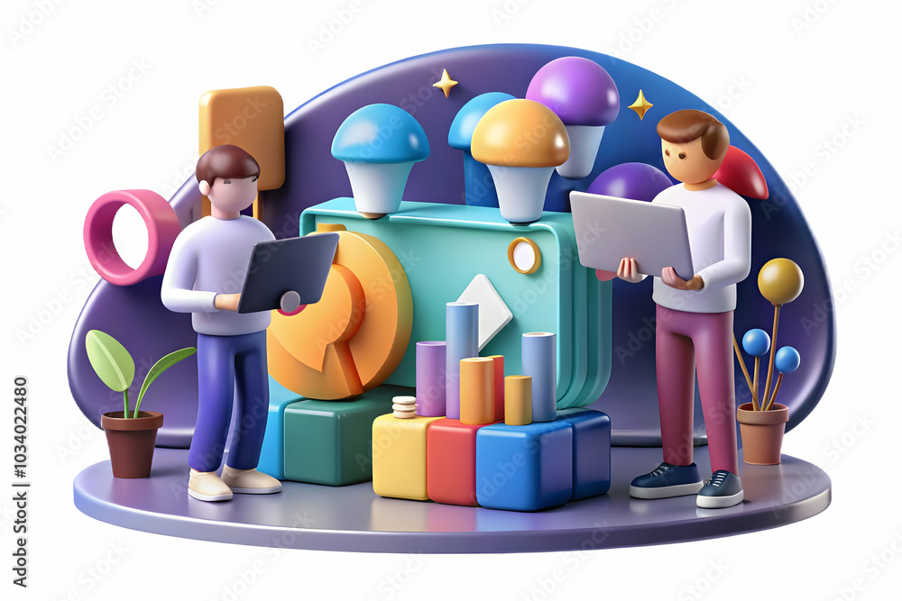 Poster abstract bokeh background illustrating team collaboration in a creative workspace with copy space fo