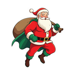 Merry Christmas card with santa claus illustartion Christmas theme with Santa