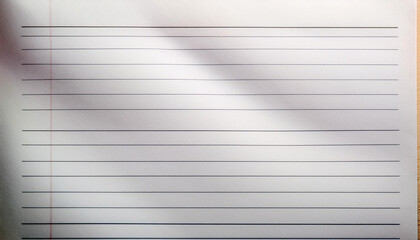 Close-Up of a Notebook Paper Sheet with Lined Grid and Margins