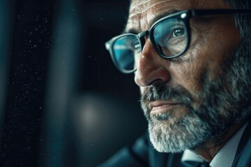 Obraz premium Portrait of a person with glasses and facial expression