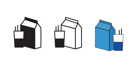 Milk icon or logo illustration outline black style And Simple coffee-related vector line icons