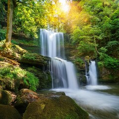 Fototapeta premium beautiful tranquil waterfall