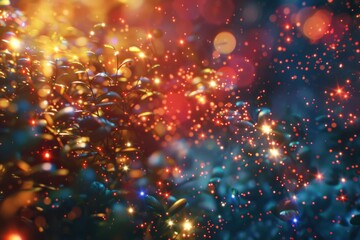 Obraz premium A blurred view of multiple outdoor light sources