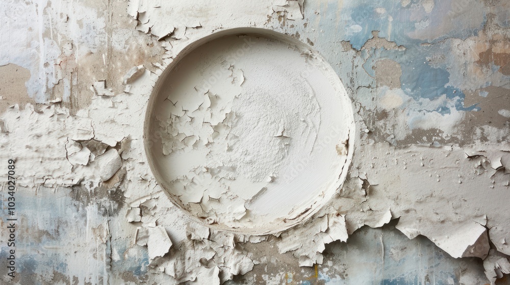 Poster Circle plaster paint wall.