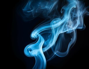 Fototapeta premium light blue smoke on a black background