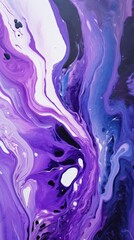 Acrylic pouring art purple abstract painting.