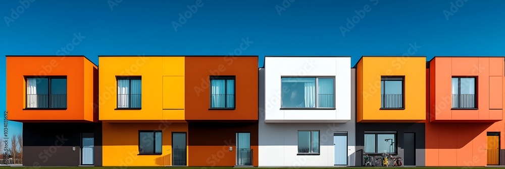 Poster Striking close up of captivating geometric building facades showcasing sharp lines intricate patterns and fascinating textures that create a visually compelling and modern architectural composition