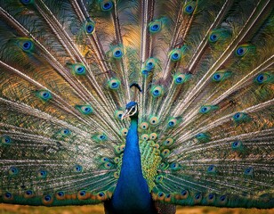 Obraz premium peacock in full spread