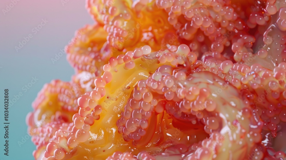 Aufkleber a close-up shot of an octopus's tentacles, featuring suckers and color patterns