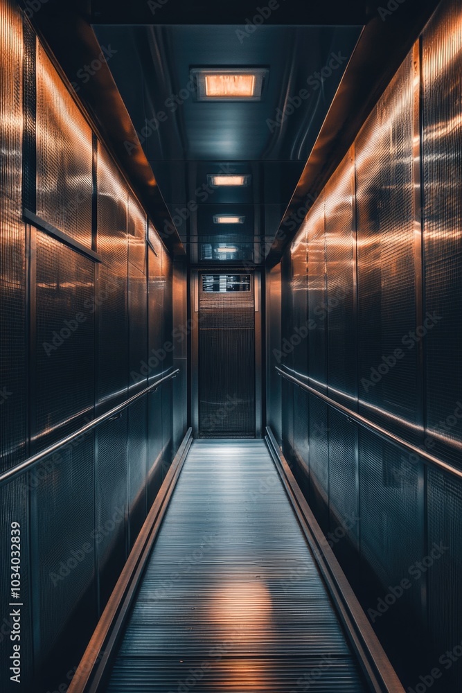 Aufkleber A long corridor with a single light source at the far end, great for representing guidance or a journey