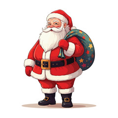 Merry Christmas card with santa claus illustartion Christmas theme with Santa