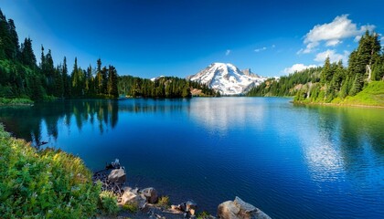 tipsoo lake at mt rainier national park