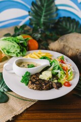 tenderloin steak mushroom sauce sirloin beef