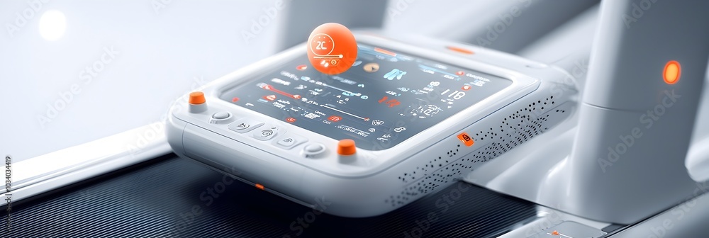 Aufkleber treadmill console displaying detailed fitness metrics and performance data for a healthy active life