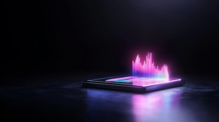 A sleek representation of AI enhanced financial decision-making, showcasing vibrant data visualization trends integral for business growth and strategy optimization.