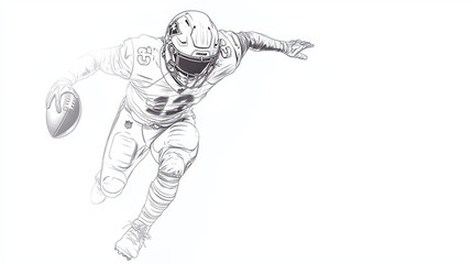 Obraz premium Outline of an American football 