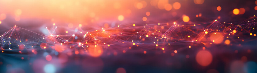Glowing Nodes of Shared Value Creation Concept: Holographic Business Community Network with Illuminated Connections on White Backdrop for Photo Stock