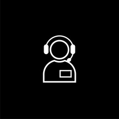 Call customer service  isolated on black background .