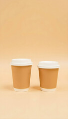 Eco-friendly biodegradable paper coffee cups with lids, perfect for sustainable living and reducing plastic waste. Ideal for coffee shops, events, and environmentally conscious consumers