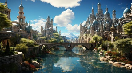 A Majestic Fantasy Cityscape