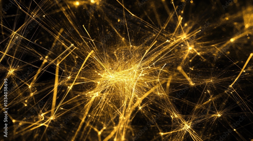 Poster close-up of a collection of yellow lights, ideal for use in abstract or futuristic designs