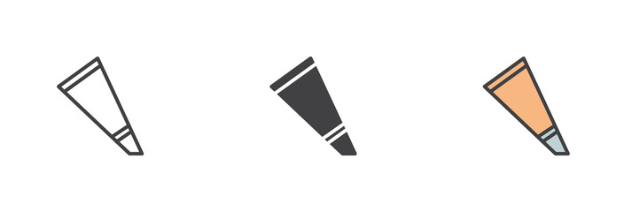 Pastry bag different style icon set