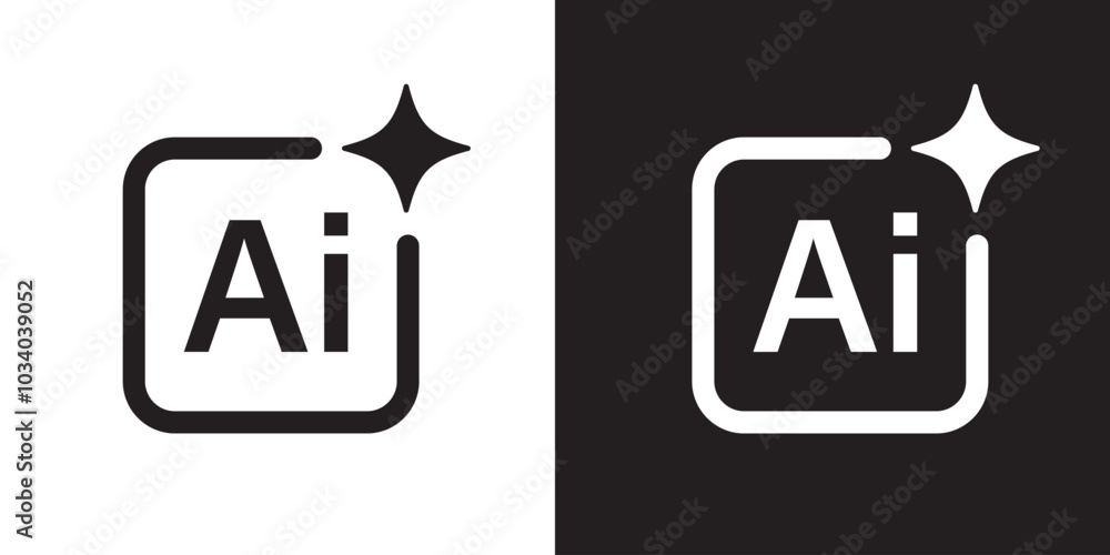 Aufkleber Generate icon. Artificial intelligence technology. AI enters by command prompt to generate ideas. Chat with AI. Icon element for apps web. Computer help assistant. Vector illustration.