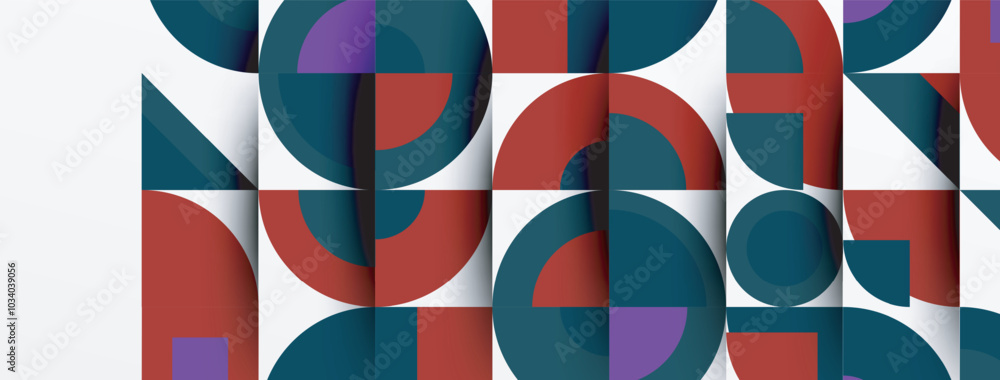 Poster geometric design abstract background - circles squares