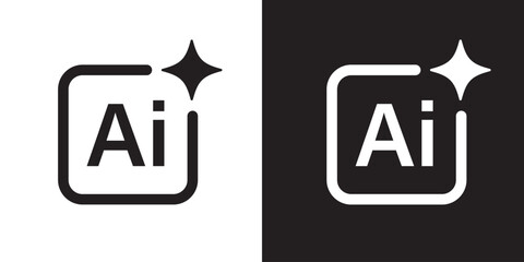 Generate icon. Artificial intelligence technology. AI enters by command prompt to generate ideas. Chat with AI. Icon element for apps web. Computer help assistant. Vector illustration.