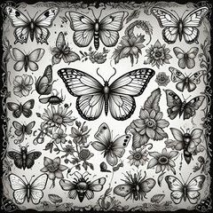 black and white butterfly