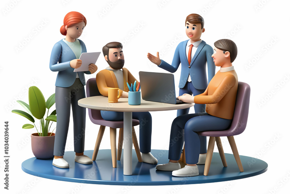 Aufkleber candid image of professionals engaged in collaborative brainstorming discussion in modern office set