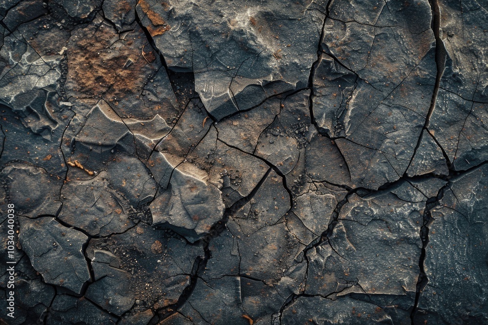 Poster A close-up view of a rock with visible cracks