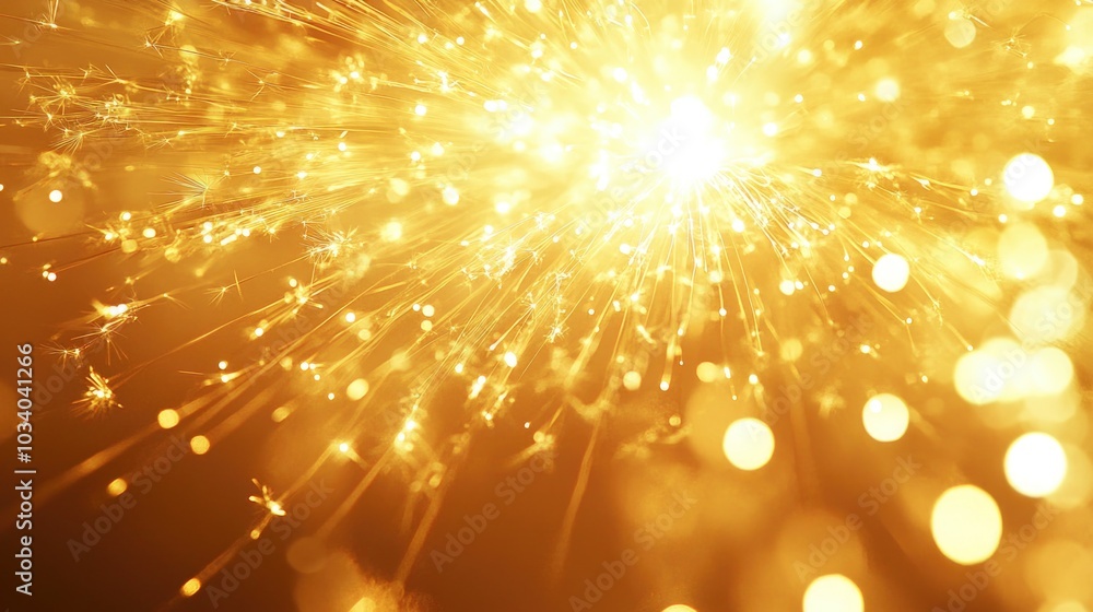 Poster Close-up shot of a firework exploding on a dark background