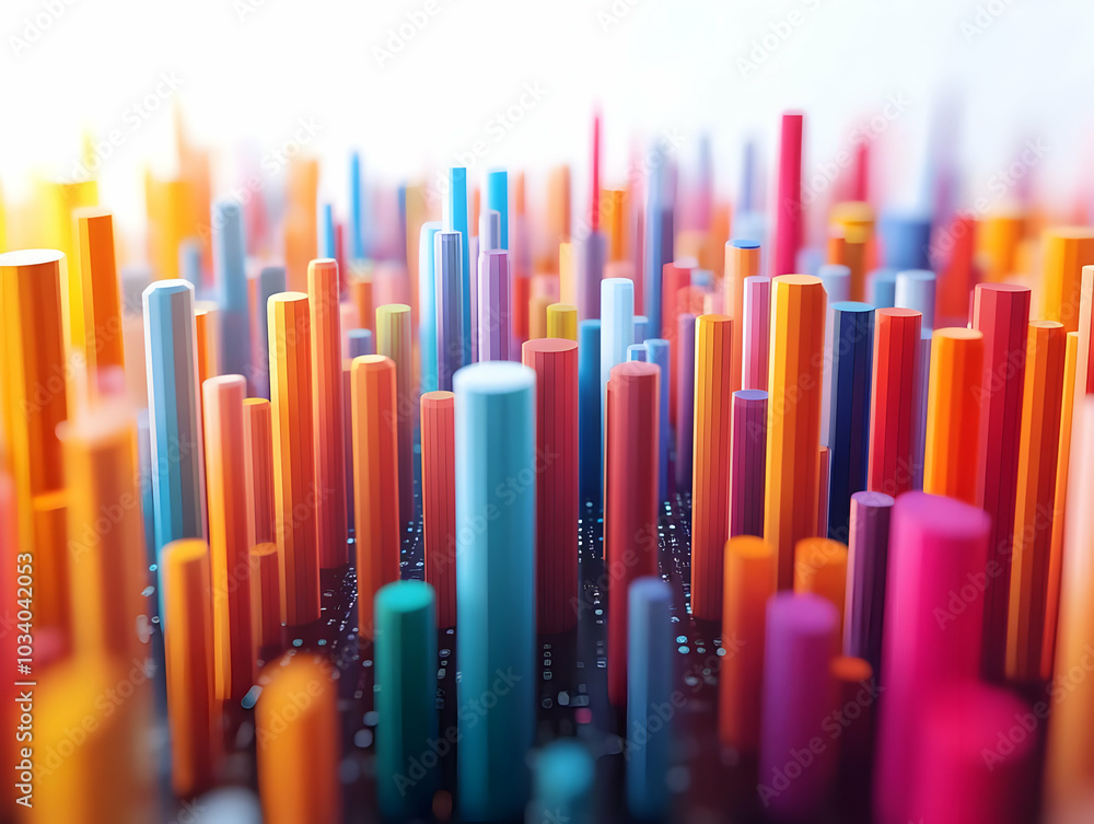 Poster flat abstract election results visualization concept: 3d data representation of election outcomes wi