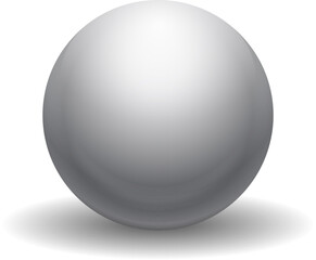 White sphere with realistic shadow. Ball mockup