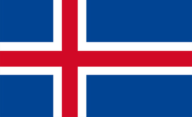 Icelandic flag, vector illustration. The national flag of Iceland.