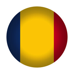 Fototapeta premium Round Romanian flag icon, vector illustration. Romania flag button isolated on a transparent or white background.
