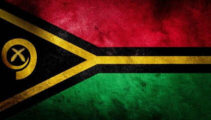 古いビンテージのバヌアツの国旗(Old grunge vintage Vanuatu flag.)
