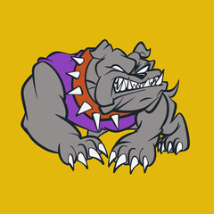 Cartoon Bulldog Mascot Vector Illustration