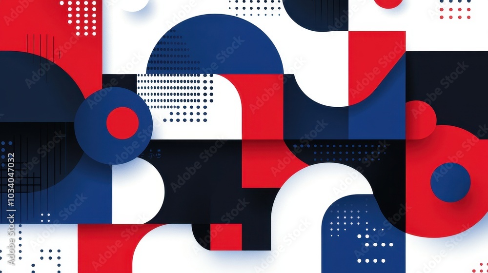 Poster abstract geometric pattern with vibrant colors and dynamic shapes, perfect for modern design.