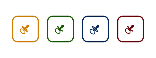 pacifier icon vector illustration. pacifier icon in different color design.