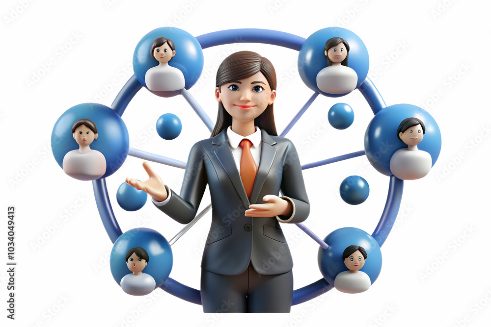 Poster soft abstract patterns with businesswoman presenting ideas in meeting - engaging background for text