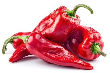 Fresh red bell peppers isolated