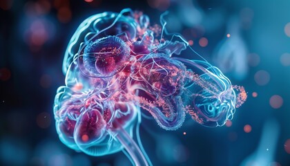 Holographic display of anatomical uterus model with fluid dynamics