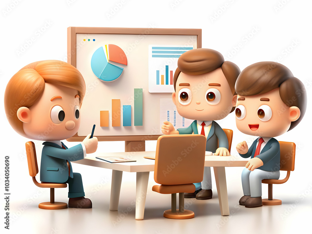 Aufkleber candid brainstorming session with professionals analyzing charts and graphs in a modern office with 