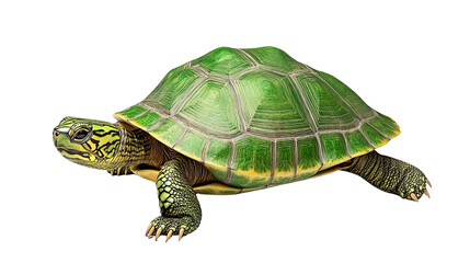 Obraz premium Green turtle on a white isolated background.