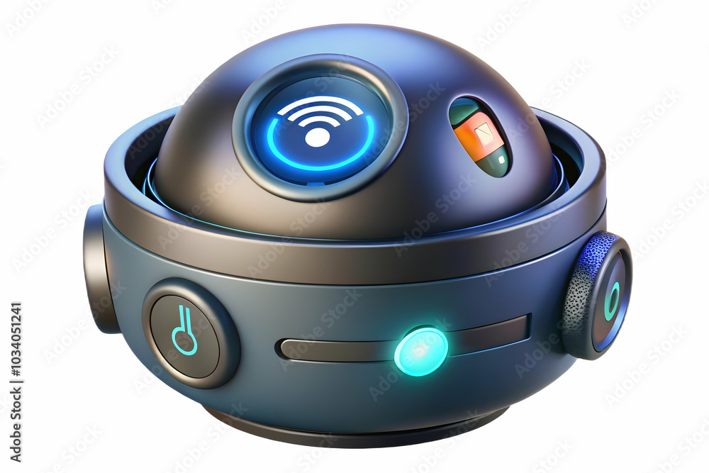 Poster close up of futuristic smart lighting system featuring voice control capabilities - advanced home au