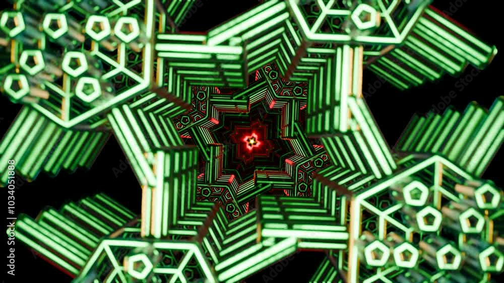 Poster neon shapes create a psychedelic, hypnotic loop in this seamless vj backdrop.